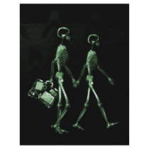 Couple Traveling X-Ray Vision Skeletons - Green Custom Flyer