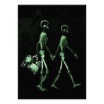 Couple Traveling X-Ray Vision Skeletons - Green Personalized Invite