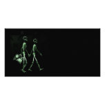 Couple Traveling X-Ray Vision Skeletons - Green Personalized Photo Card