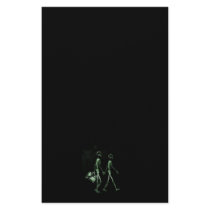 Couple Traveling X-Ray Vision Skeletons - Green Customized Stationery