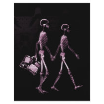 Couple Traveling X-Ray Vision Skeletons - Pink Custom Flyer