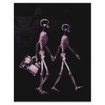 Couple Traveling X-Ray Vision Skeletons - Pink flyers