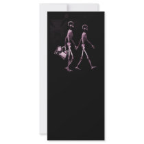 Couple Traveling X-Ray Vision Skeletons - Pink Custom Rack Cards