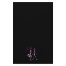 Couple Traveling X-Ray Vision Skeletons - Pink Stationery Design