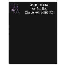 Couple Traveling X-Ray Vision Skeletons - Purple Letterhead