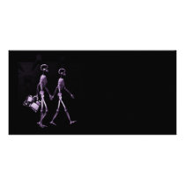 Couple Traveling X-Ray Vision Skeletons - Purple Custom Photo Card