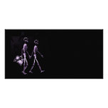 Couple Traveling X-Ray Vision Skeletons - Purple Custom Photo Card