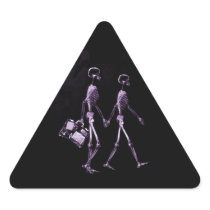 Couple Traveling X-Ray Vision Skeletons - Purple Triangle Stickers