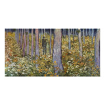 Couple Walking In The Forest By Vincent Van Gogh Customized Photo Card