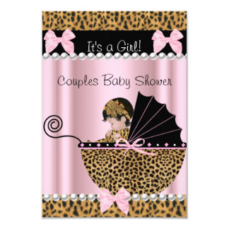 Pink Leopard Baby Shower Invitations & Announcements | Zazzle