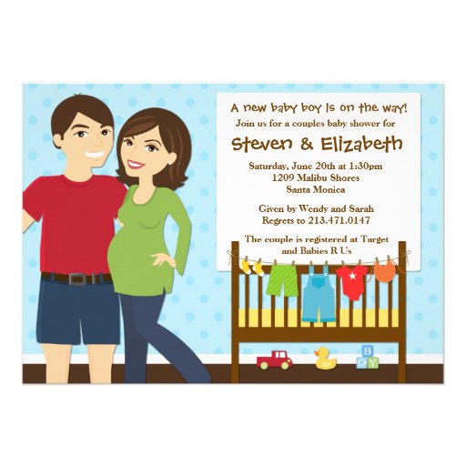 Couples Baby Shower Invitation for a Boy