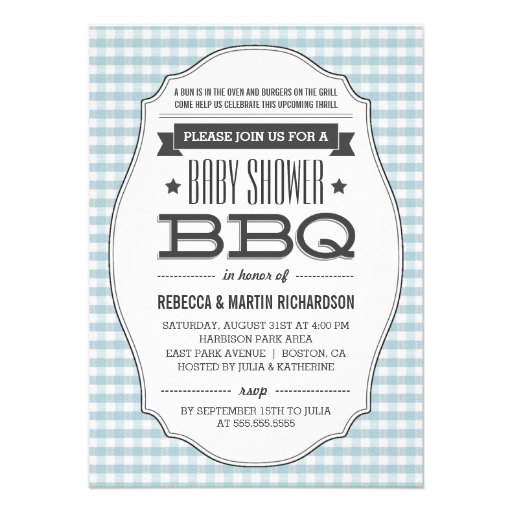 Couples BBQ Boy Baby Shower Invitations