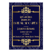 Couples' Bridal Shower Roaring 20s Art Deco | Blue Invites