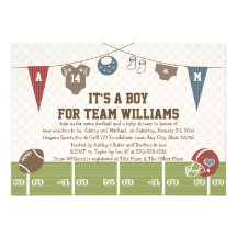 Couples Co-Ed Football Baby Shower Invitations