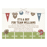 Couples Co-Ed Football Baby Shower Invitations