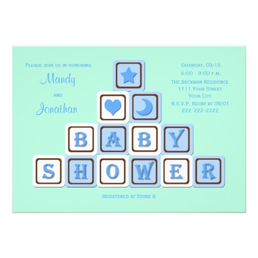 Couples Coed Baby Shower Invitation for a Boy