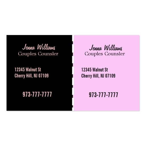 Couples Counseling Business Cards (back side)