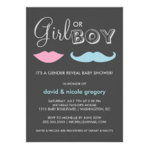 Couples Gender Reveal Baby Shower Cards