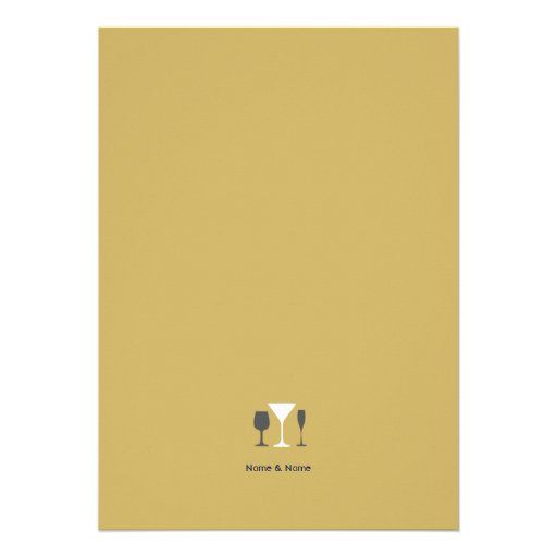 Couples Party Blue and Gold Custom Invitation