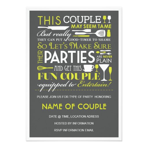 Couples Party Personalized Invites (front side)
