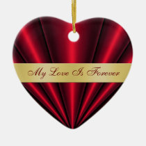 Couples Pleated Valentines Day Heart Ornament