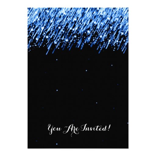 Couples Shower Falling Stars "Sapphire Blue" Invitations