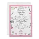 Couples Shower Pink Hearts Personalized Invites