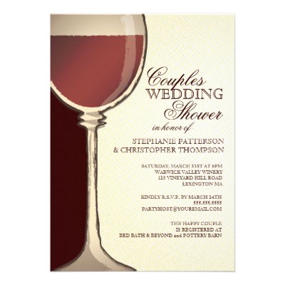 Couples Wedding Shower Aged Wine Themed Invitation