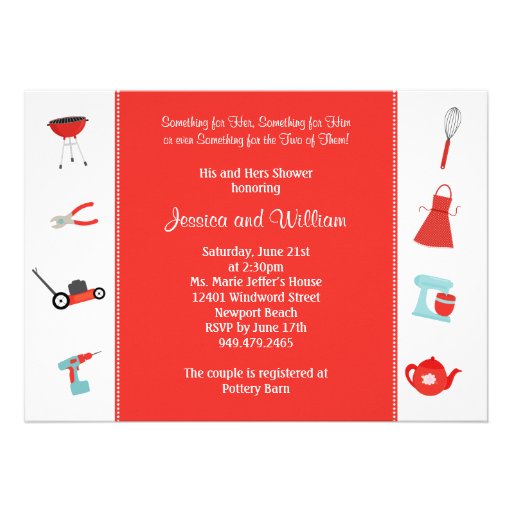 Couples Wedding Shower Invitation (front side)