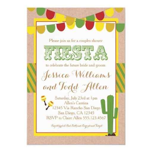 Couples Wedding Shower Invitation Fiesta Zazzle