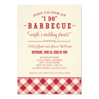 Couple's Wedding Shower Invitation | "I Do" BBQ 5" X 7" Invitation Card