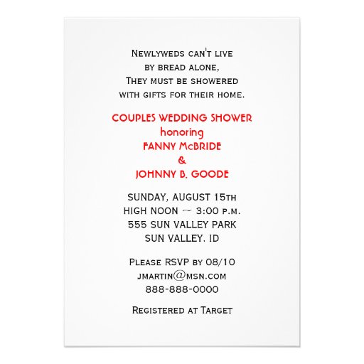 COUPLES WEDDING SHOWER INVITATIONS