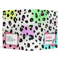 Coupon Organizer - Airbrush Neon Leopard Print Vinyl Binder