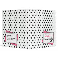 Coupon Organizer - Black Polka Dot & Pink binder