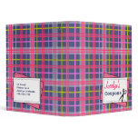 Coupon Organizer - Pink Blue & Yellow Plaid 3 Ring Binders