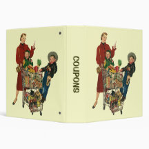 Coupon Organizer; Vintage Grocery Shopping Vinyl Binders