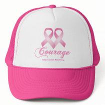 Courage, Breast Cancer Awareness Hat by jamierushad Courage, Breast Cancer Awareness Hat