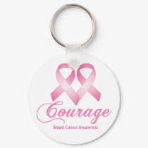 Courage, Breast Cancer Awareness Keychain by jamierushad Courage, Breast Cancer Awareness Keychain