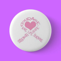 Courage breast cancer ribbon buttons