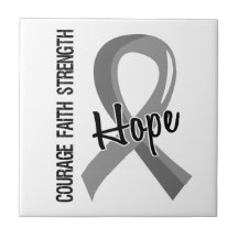 Courage Faith Hope 5 Brain Cancer Tile