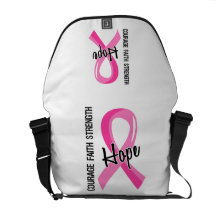 Courage Faith Hope 5 Breast Cancer Courier Bag