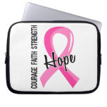 Courage Faith Hope 5 Breast Cancer Laptop Sleeves