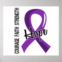 Courage Faith Hope 5 Crohn's Disease Poster
