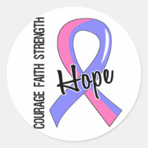 Courage Faith Hope 5 Male Breast Cancer Sticker