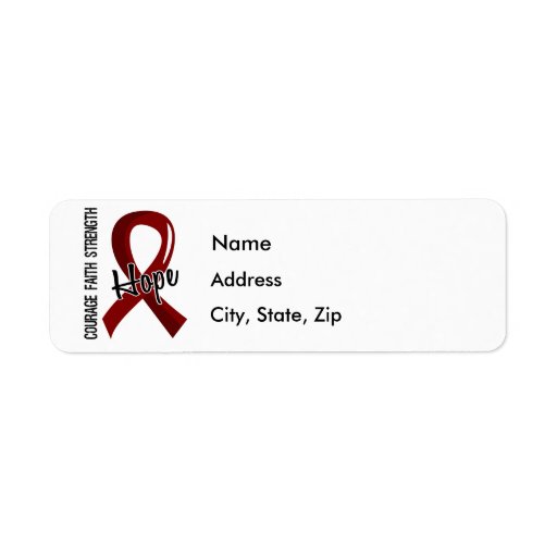 Courage Faith Hope 5 Sickle Cell Disease Return Address Labels