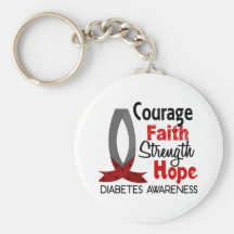 Courage Faith Strength Hope Diabetes Keychains
