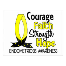 Courage Faith Strength Hope Endometriosis Postcard