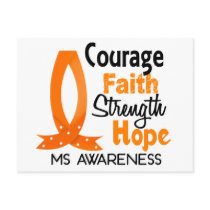 Courage Faith Strength Hope MS Postcard