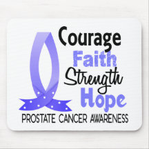 Courage Faith Strength Hope Prostate Cancer Mouse Pads