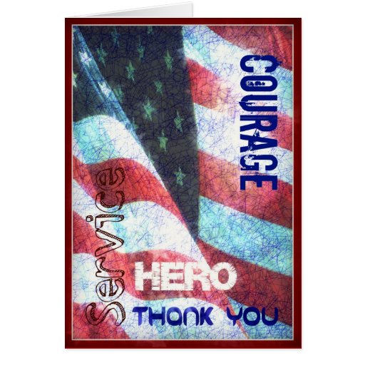 Courage  Hero  Thank You Veterans Day Card  Zazzle